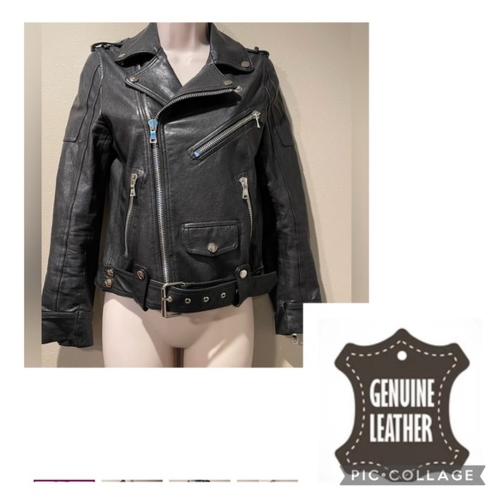 Vintage Licensed Christian Dior Lamb Skin Moto Jacket, size Small